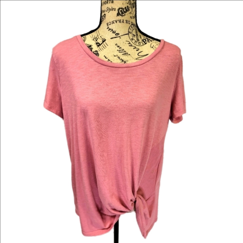 Just Be Pink Ruched Front Blouse Top XL
